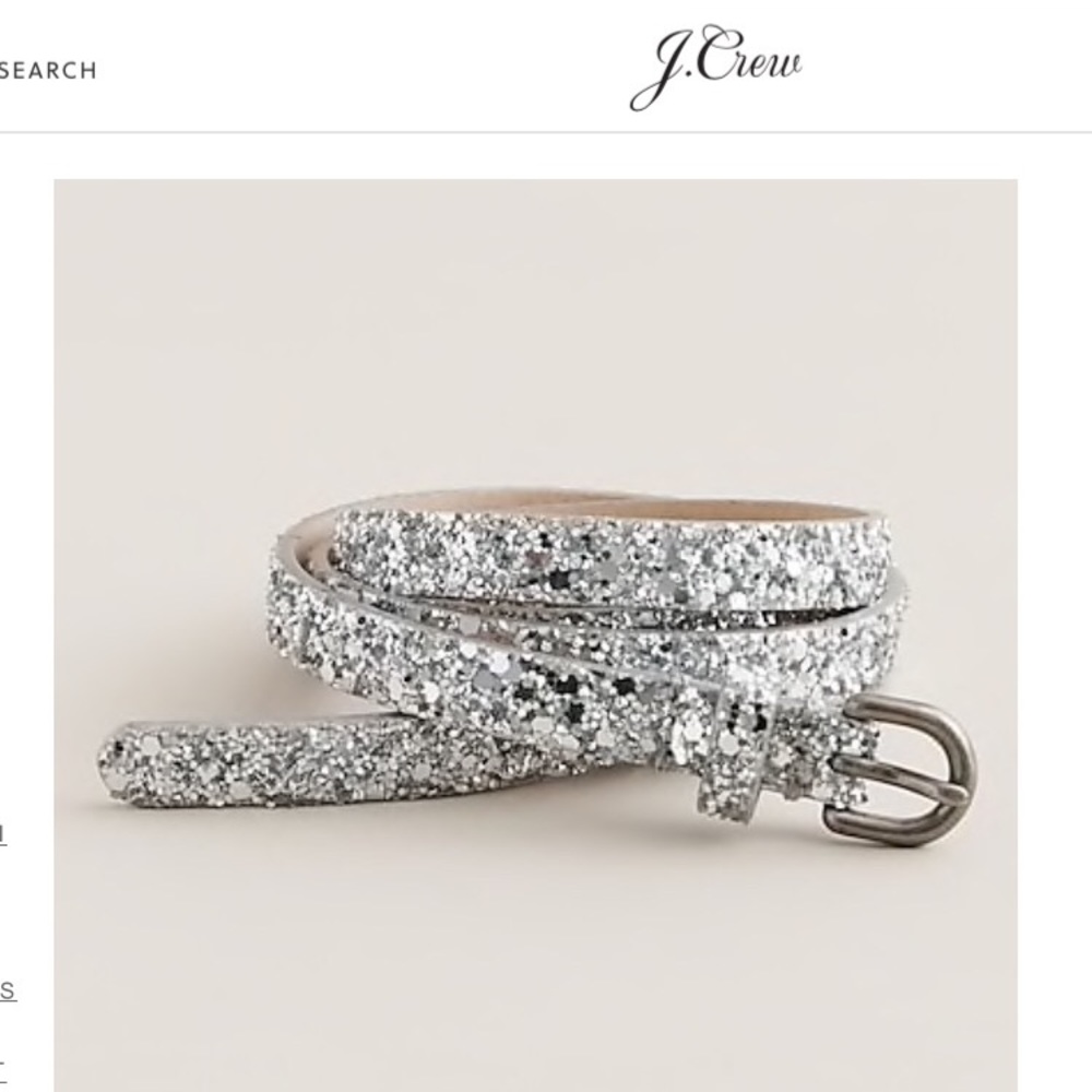 J. Crew Superskinny glitter belt